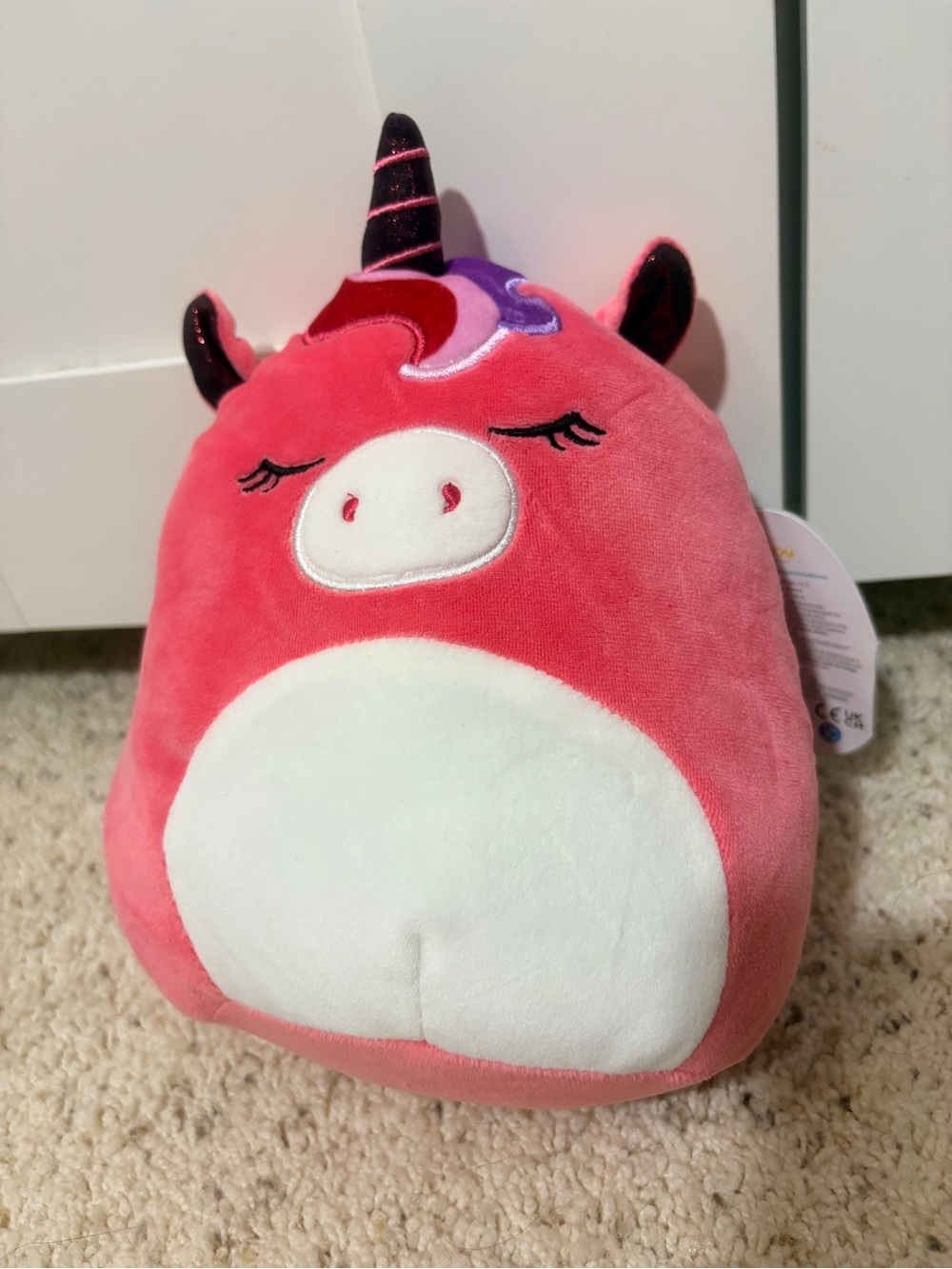 Gal Squishmallows Pink Unicorn Plush with White Belly